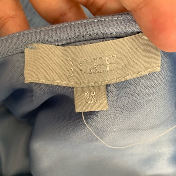 NWOT J GEE Elegant Blue Ruffled Dress - Picture 6 of 6